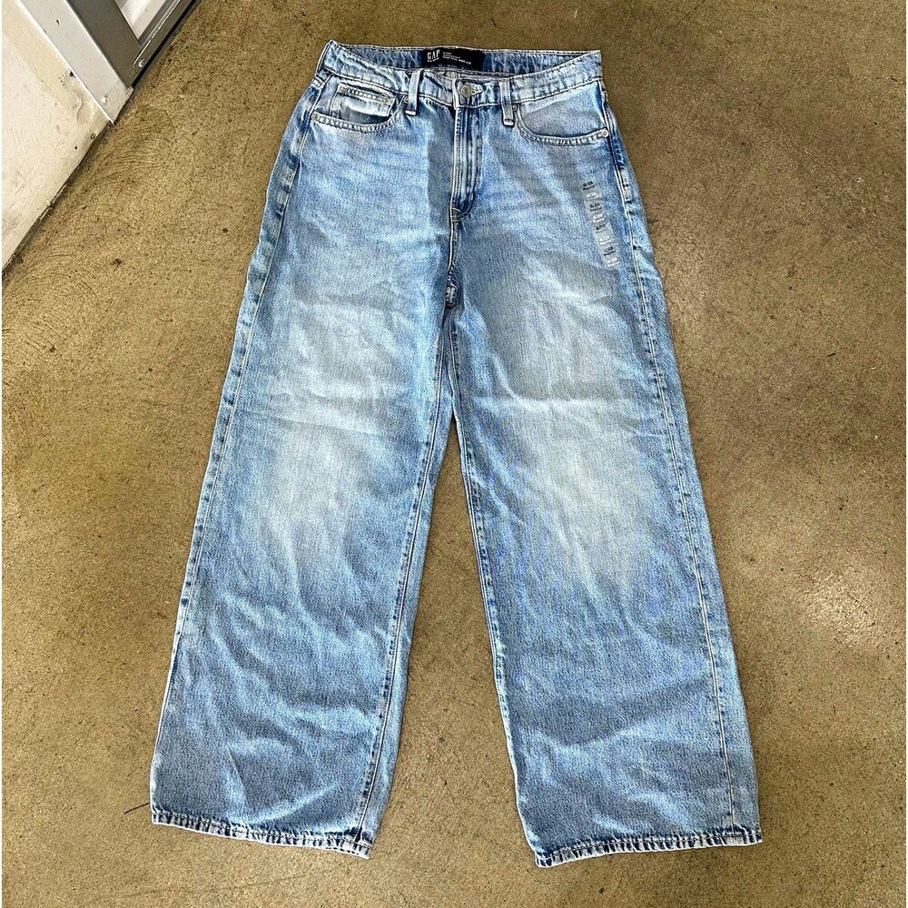 GAP Supersoft High Rise Wide Leg Jeans Womens 6 28 Regular Light Wash Blue